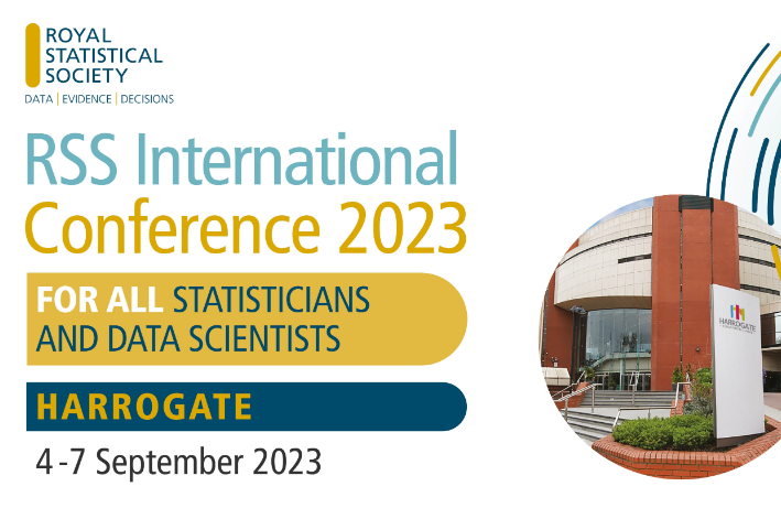 Flyer for RSS International Conference 2023, for all statisticians and data scientists. Taking place in Harrogate, 4-7 September 2023.