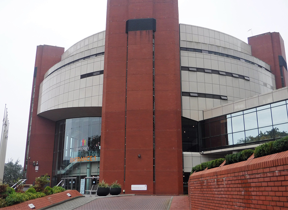 Exterior photo of the Harrogate Convention Centre.