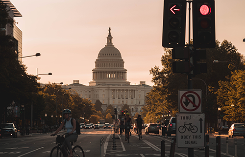 Bikers in front of the United States Capitol in Washington DC. Photo by Andy Feliciotti on Unsplash.